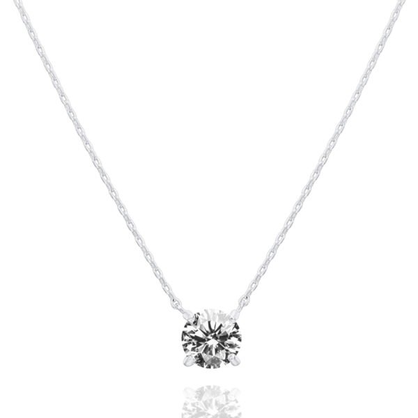 Crystal Solitaire Dainty Necklace